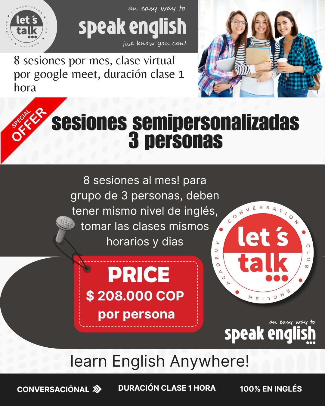clases de inglés semipersonalizadas